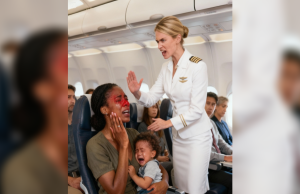 She was just trying to calm her crying baby — until the flight attendant crossed the line. What happened next shocked everyone onboard.