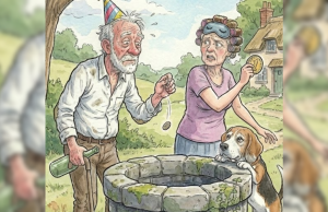 A Couple Comes Up To A Wishing Well