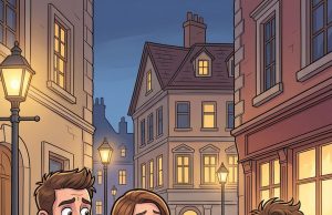 An Old Woman Was Walking Her Dog.