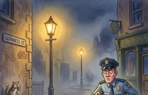 An Irishman was walking home late at night