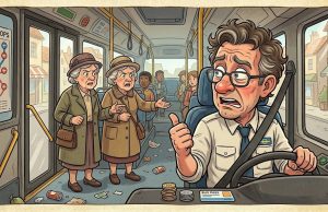 A Bus Driver Was Making His Usual Stops.