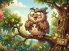 An Old Owl Was Perched On A Tree On Top Of A Hill