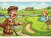 An Elderly Man Playing Golf.